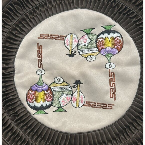 Vintage Bundle Handmade Korean Patchwork Floor Cushion Cover Throw Pillow Satin - Picture 15 of 16